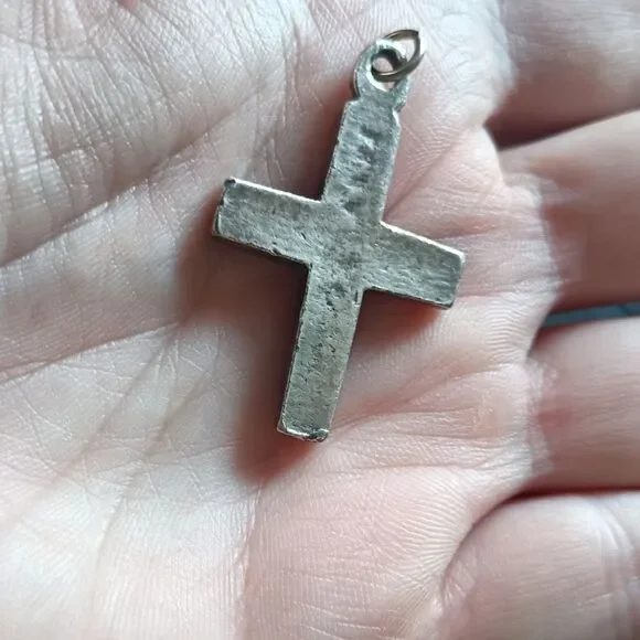 Solid Sterling Silver Cross Pendant - Picture 5 of 5